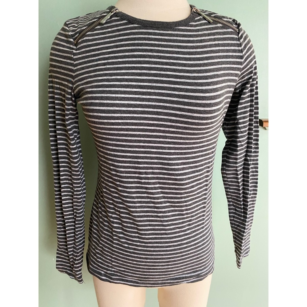 Michael Kors Grey Striped Shirt - Picture 3 of 10